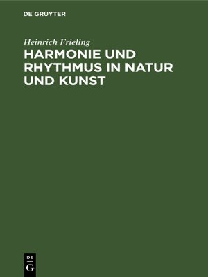 cover image of Harmonie und Rhythmus in Natur und Kunst